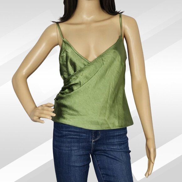 2/$30 Lulus Green Faux Wrap Tank Top Adjustable Straps Size S - Picture 1 of 7